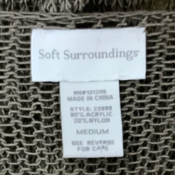 Soft Surroundings Brown Seaside Open Weave Beach Sweater Size Medium - Picture 2 of 7